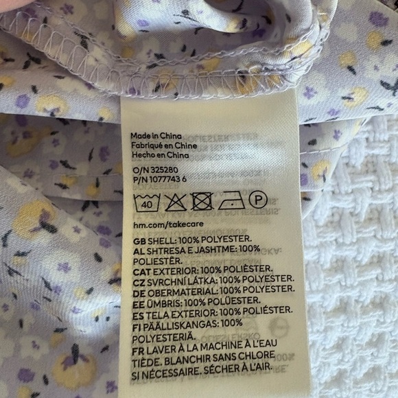 HM Purple Flower Slip Dress with Lace Trim - Picture 7 of 7